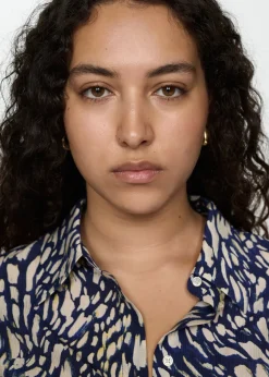 MANGO Koszule I Bluzki*Wzorzysta koszula z lyocellu