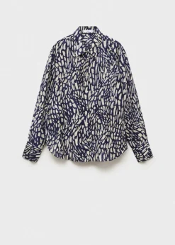 MANGO Koszule I Bluzki*Wzorzysta koszula z lyocellu