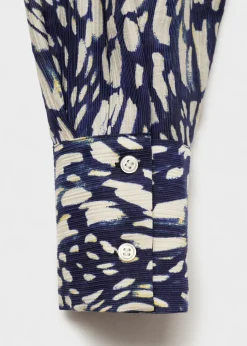 MANGO Koszule I Bluzki*Wzorzysta koszula z lyocellu