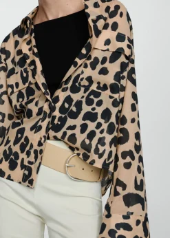 MANGO Koszule I Bluzki*Wzorzysta koszula zwierzęcy wzór