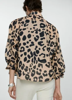 MANGO Koszule I Bluzki*Wzorzysta koszula zwierzęcy wzór