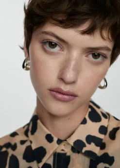 MANGO Koszule I Bluzki*Wzorzysta koszula zwierzęcy wzór