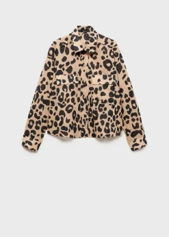MANGO Koszule I Bluzki*Wzorzysta koszula zwierzęcy wzór