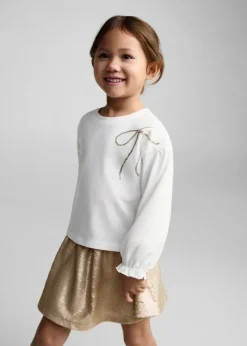 Dzieci MANGO Koszulki*Wzorzysta koszulka z kokardą