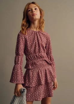 Dzieci MANGO Szorty I Spódnice*Wzorzysta spódnica z falbankami