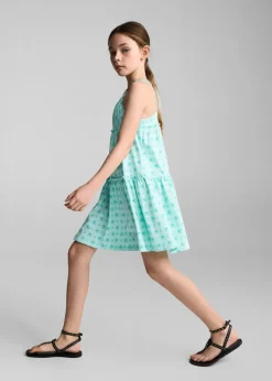 Dzieci MANGO Sukienki I Kombinezony*Wzorzysta sukienka z koralikami