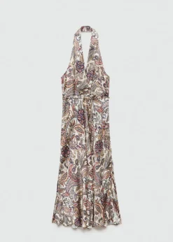 MANGO Sukienki I Kombinezony*Wzorzysta wiązana sukienka