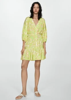 MANGO Sukienki I Kombinezony*Wzorzysta wiązana sukienka