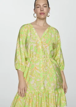 MANGO Sukienki I Kombinezony*Wzorzysta wiązana sukienka