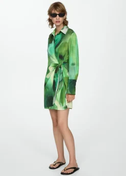 MANGO Sukienki I Kombinezony*Wzorzysta wiązana sukienka