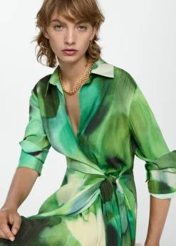 MANGO Sukienki I Kombinezony*Wzorzysta wiązana sukienka