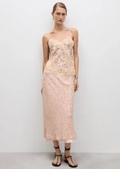 MANGO Topy*Wzorzysty top z koronką