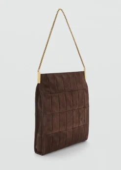 MANGO Torebki|Akcesoria Skórzane*Zamszowa torba z łańcuchem