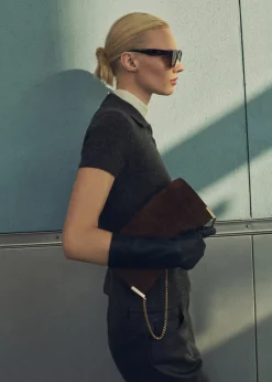 MANGO Torebki|Akcesoria Skórzane*Zamszowa torba z łańcuchem