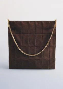 MANGO Torebki|Akcesoria Skórzane*Zamszowa torba z łańcuchem