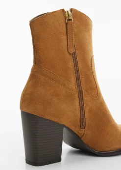 MANGO Buty|Akcesoria Skórzane*Zamszowe botki na obcasie