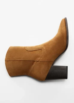 MANGO Buty|Akcesoria Skórzane*Zamszowe botki na obcasie