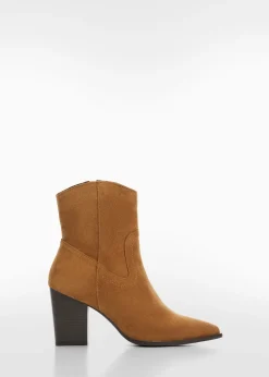 MANGO Buty|Akcesoria Skórzane*Zamszowe botki na obcasie