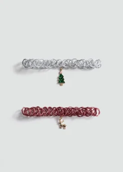 Dzieci MANGO Biżuteria*Zestaw 2 chokerów ze świątecznym motywem