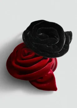 MANGO Więcej Akcesoriów*Zestaw 2 gumek do włosów z motywem kwiatu