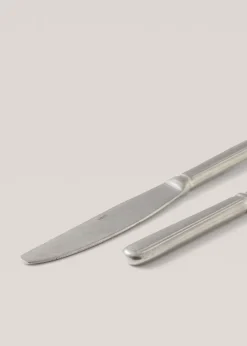 MANGO Sztućce*Zestaw 4 noży z postarzanego srebra