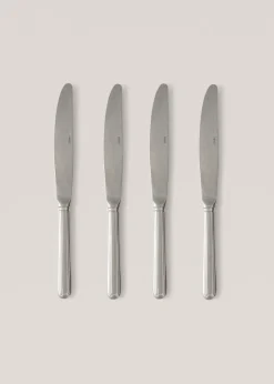 MANGO Sztućce*Zestaw 4 noży z postarzanego srebra