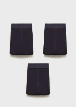 MANGO Bielizna*Zestaw 3 par bokserek bawełnianych w niebieskim kolorze