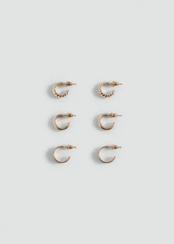 MANGO Biżuteria*Zestaw 3 par kolczyków typu koła