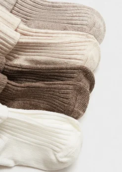 Dzieci MANGO Skarpetki I Rajstopy*Zestaw 4 par prążkowanych skarpetek