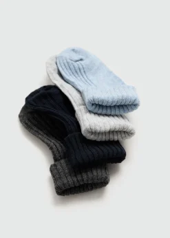 Dzieci MANGO Skarpetki I Rajstopy*Zestaw 4 par prążkowanych skarpetek