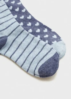 Dzieci MANGO Bielizna I Skarpetki*Zestaw 2 par skarpet w serduszka