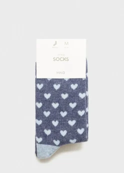Dzieci MANGO Bielizna I Skarpetki*Zestaw 2 par skarpet w serduszka