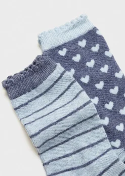 Dzieci MANGO Bielizna I Skarpetki*Zestaw 2 par skarpet w serduszka