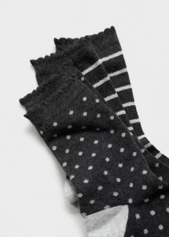 Dzieci MANGO Bielizna I Skarpetki*Zestaw 2 par skarpetek mieszanka wzorów