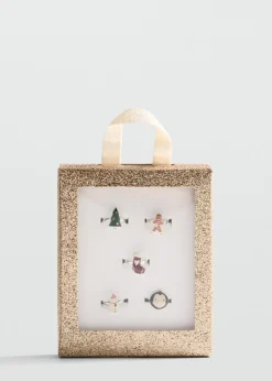 Dzieci MANGO Biżuteria*Zestaw 5 pierścionków w świątecznym stylu