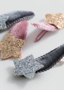 Dzieci MANGO Akcesoria Do Włosów*Zestaw 4 spinek z brokatem