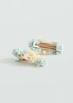 Dzieci MANGO Akcesoria*Zestaw 2 spinek z kwiatami