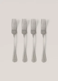MANGO Sztućce*Zestaw 4 widelców z postarzanego srebra